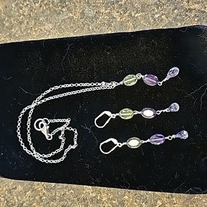 925 silver necklace and earrings with beautiful crystals